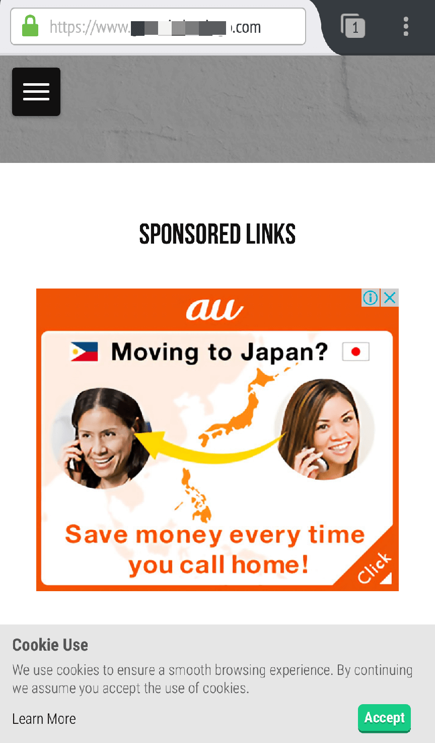 a mobile ad on a website a mobile ad on a website